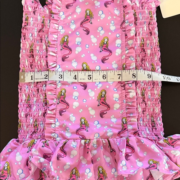 Rachel Riley Pink Mermaid Ruched Swimsuit - Picture 8 of 9